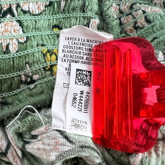 Aerie Green Floral Viscose Lightweight Joggers Pants Drawstring Waist Size Small - Picture 9 of 9